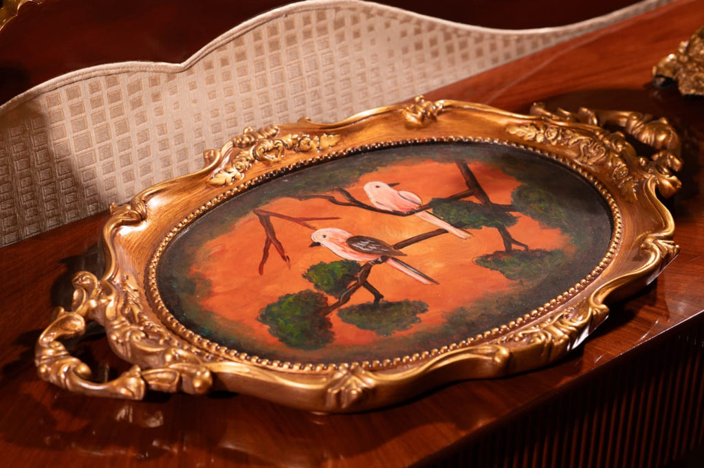 Twilight Perch – Hand Painted Ornate Tray